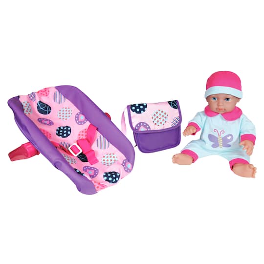 Lissi Dolls 11" Baby Doll In Car Seat With Bag